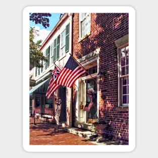 Fredericksburg VA - Street With American Flags Sticker